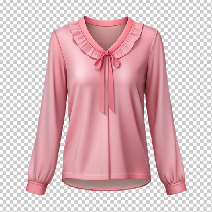 PSD blouse isolée sur un fond transparent pour le design de la mode et des vêtements
