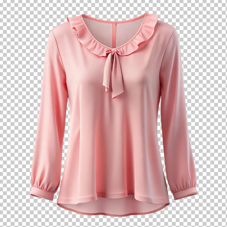 PSD blouse isolée sur un fond transparent pour le design de la mode et des vêtements