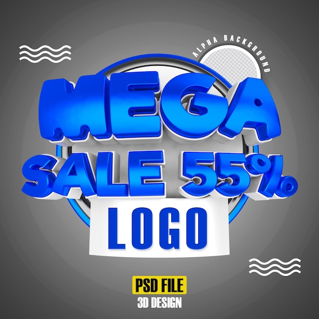 blu mega vendita 55 3d rendering design