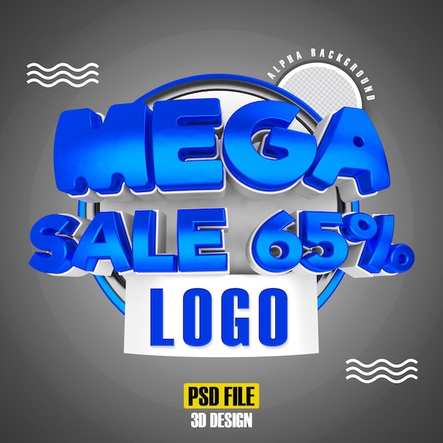 blu mega vendita 65 3d rendering design