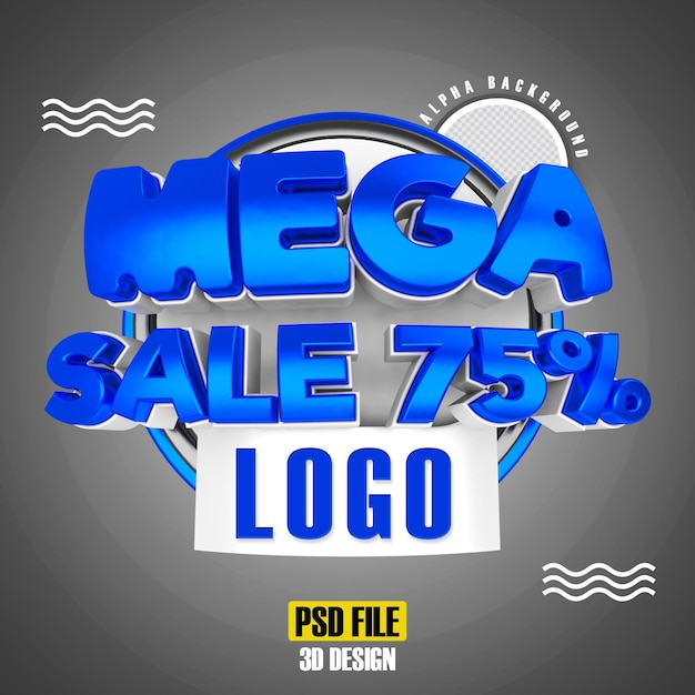 blu mega vendita 75 3d rendering design