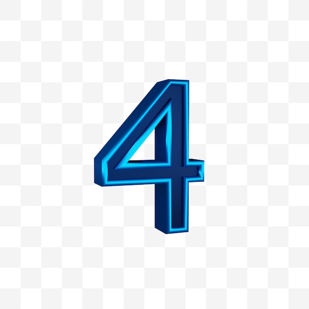 Blu metallizzato 3D numero 4