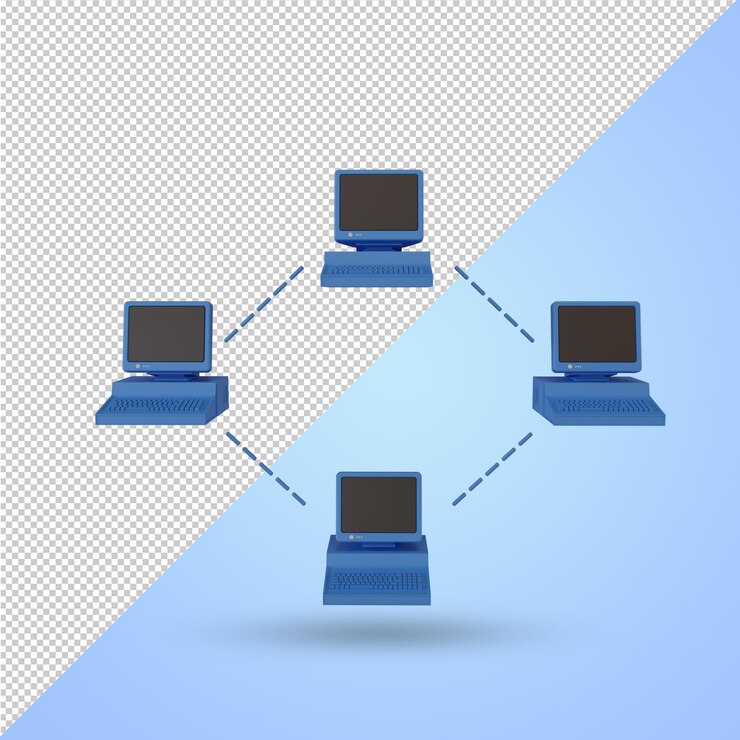 PSD blu vecchio stile vintage personal computer. condivisione informatica
