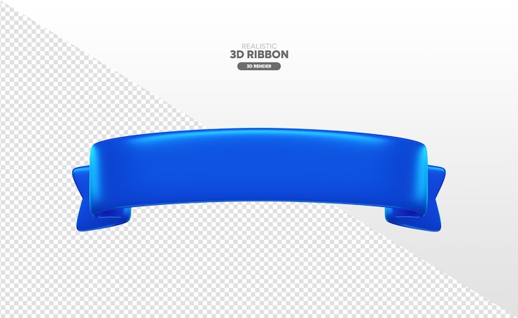 PSD blue 3d ribbon isolated