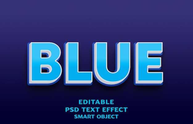 blue 3d text effect design