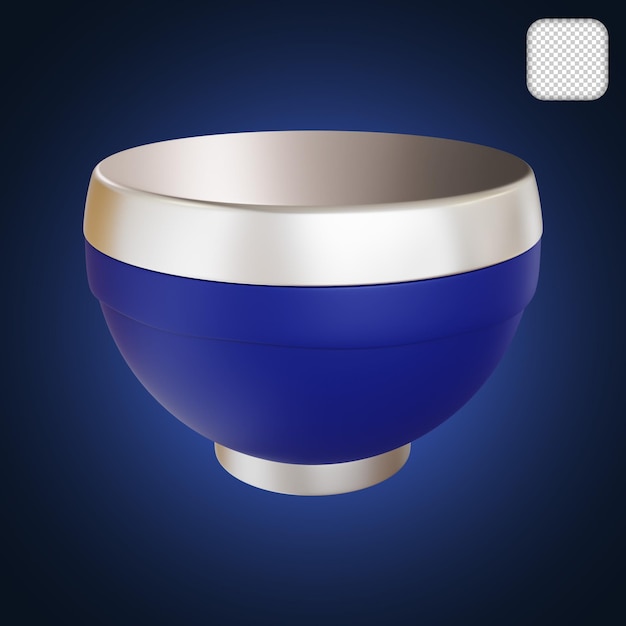 Blue Alms Bowl Monk 3d Rendering