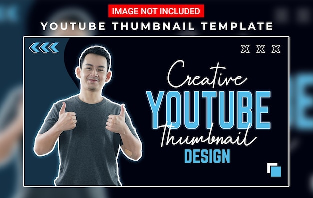 blue and black theme thumbnail design for youtube psd template