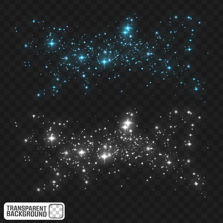 Blue and White Sparkle Glitter Effect PNG on Transparent Background HighQuality Overlay