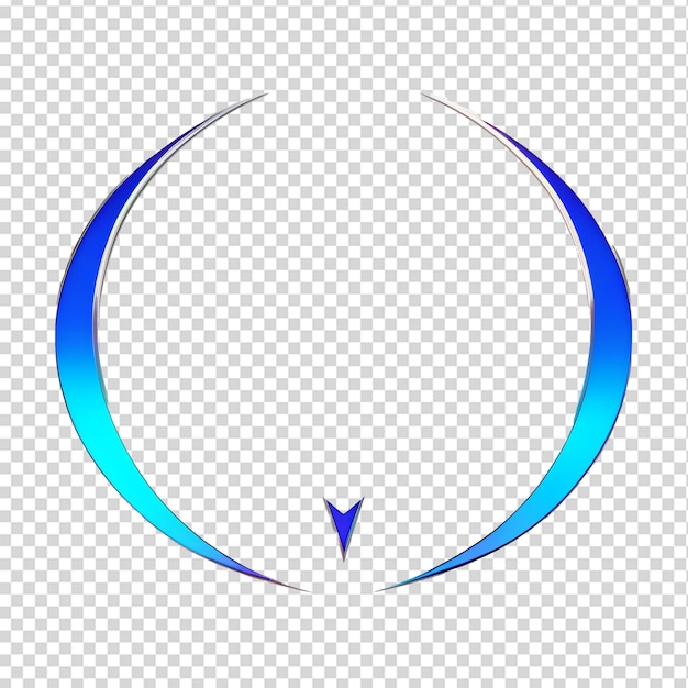 PSD blue arrow in a circle on a transparent background illustration