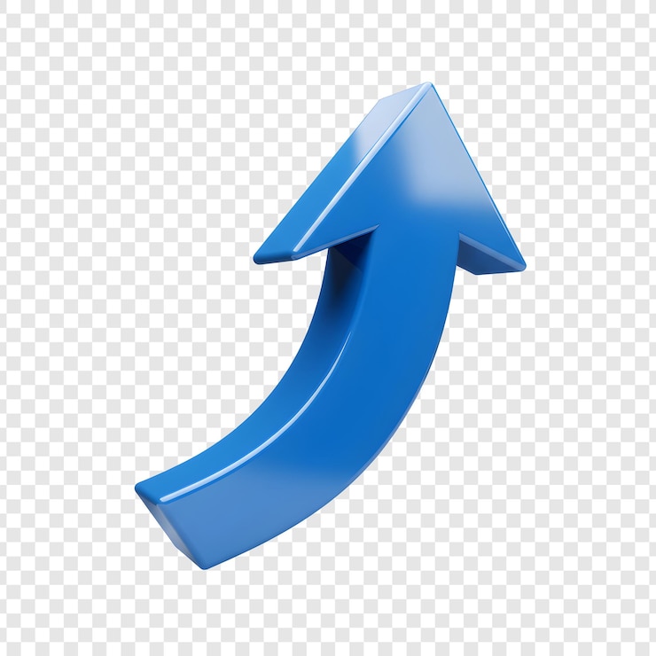 PSD blue arrow pointing upwards