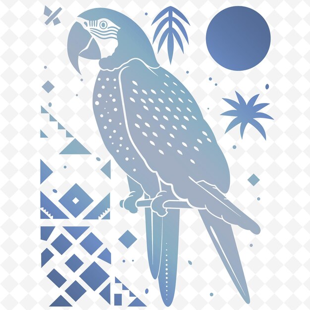 PSD a blue bird with a blue and white background with a blue and white pattern