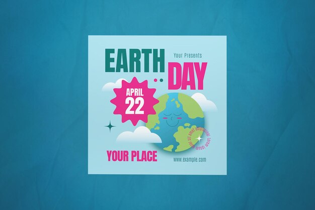 PSD blue design flat earth hour-post in den sozialen medien