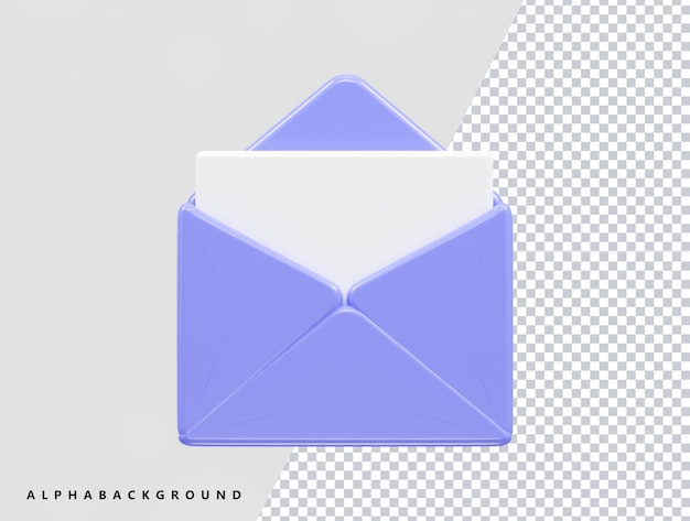 blue envelope with a white envelope on a gray background