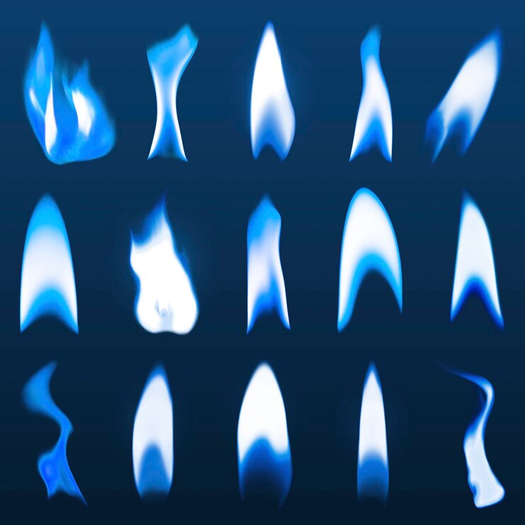 PSD blue flame animação sprite folha set psd