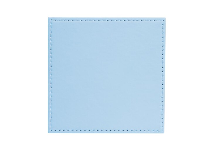 PSD blue leather frame on a blank background