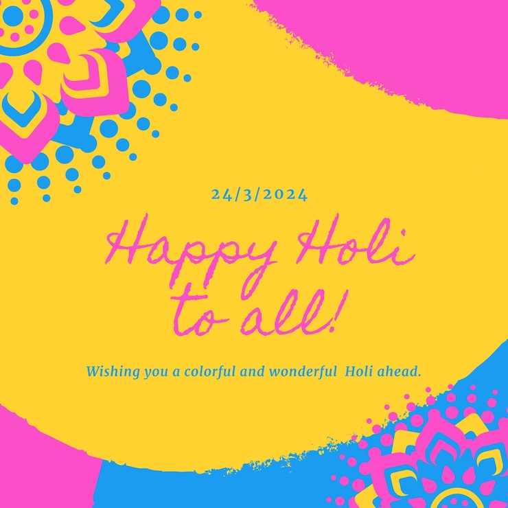 PSD blue mandala holi festiva social media graphics 1
