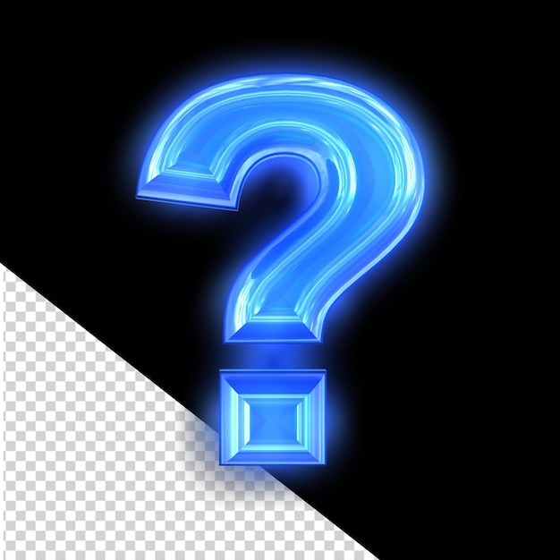 Blue neon symbol