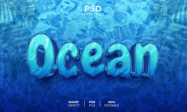 Blue Ocean 3D bearbeitbarer Texteffekt