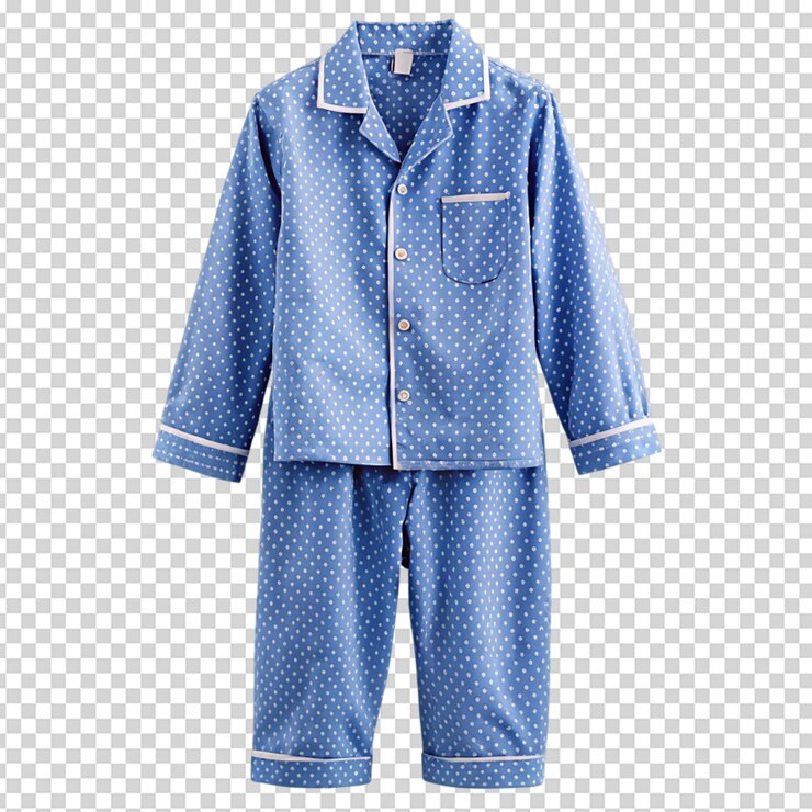 PSD blue pajamas isolated on white background