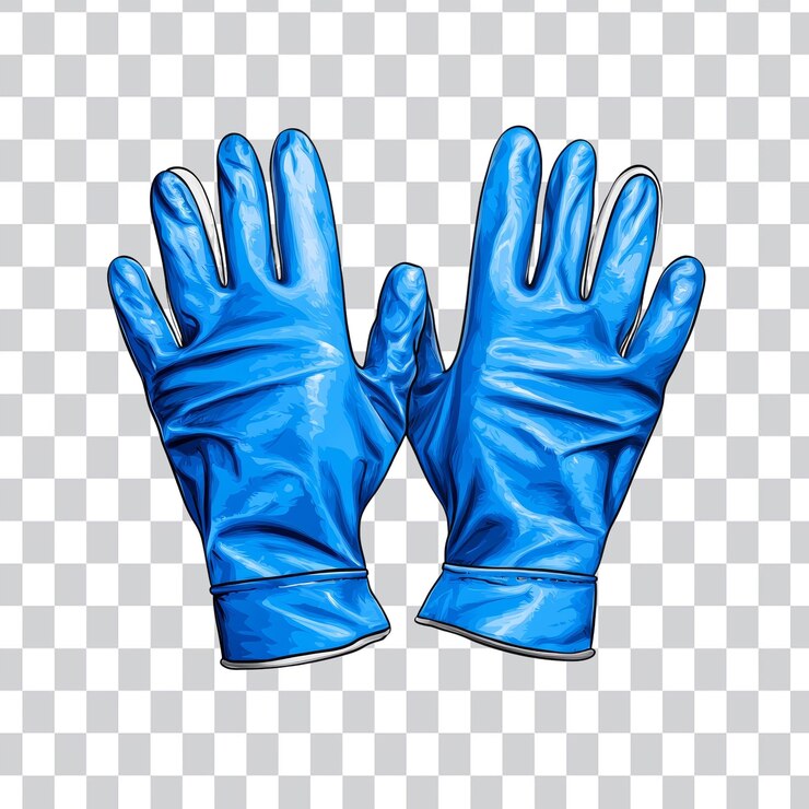 PSD blue rubber gloves for cleaning and protection in household tasks