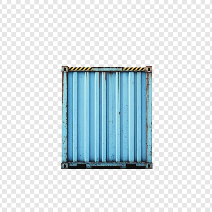 PSD blue shipping container