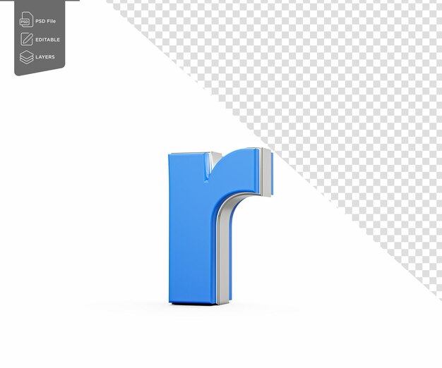 blue small letter r alphabet r gleams with its sleek modern design with sharp edges 3d illustration