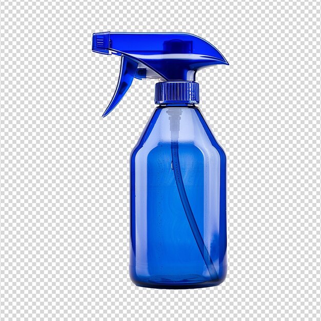 PSD blue spray bottle isolated on transparent background