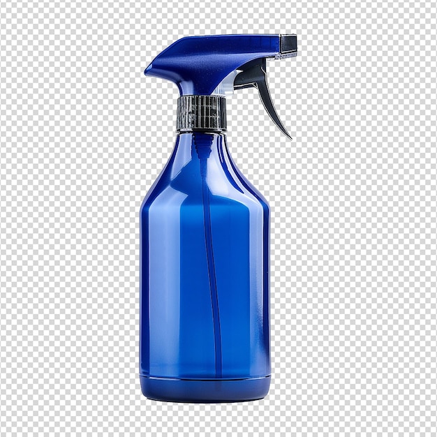 PSD blue spray bottle isolated on transparent background