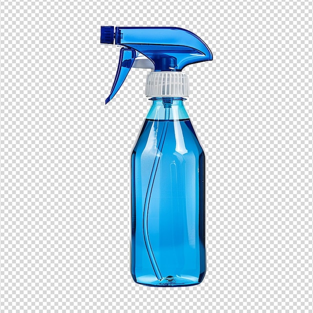 PSD blue spray bottle isolated on transparent background