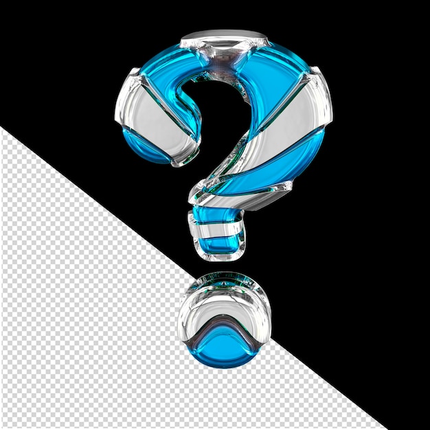 blue symbol with silver horizontal thin straps
