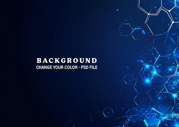 Blue technology background with hexagonal connection vector illustration