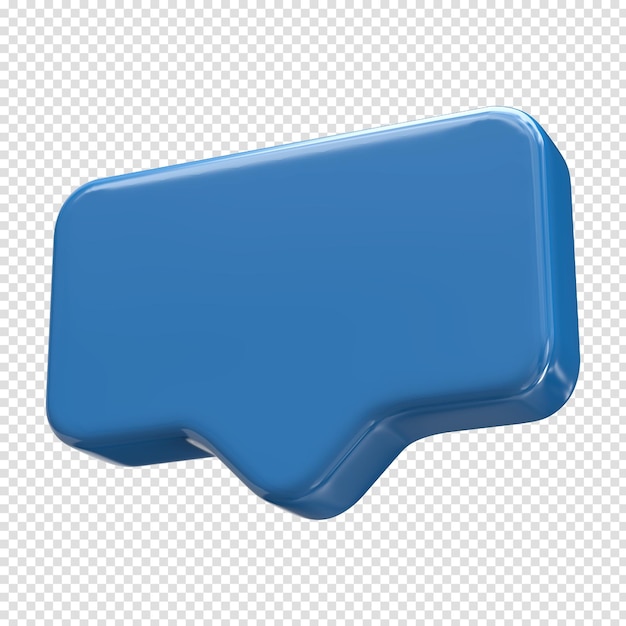 blue text box with borders 3d element for compositing