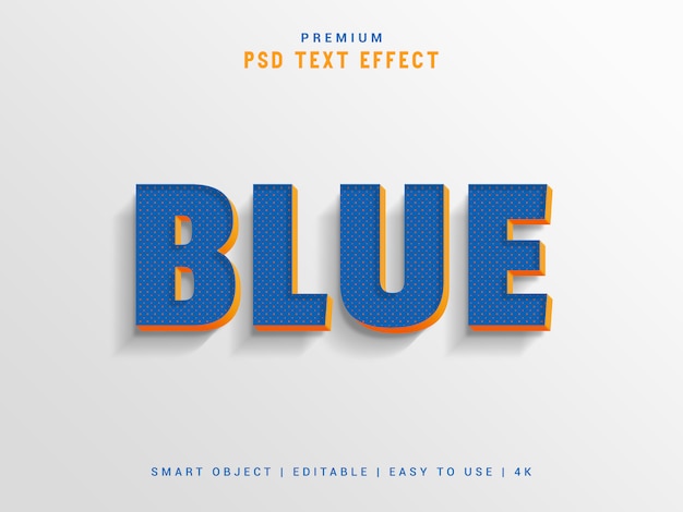 PSD blue text effect maker