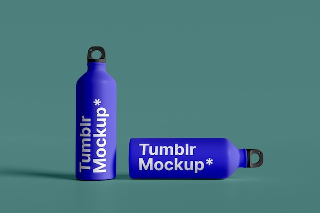 Blue Tumblr Wasserflaschen-Mockup