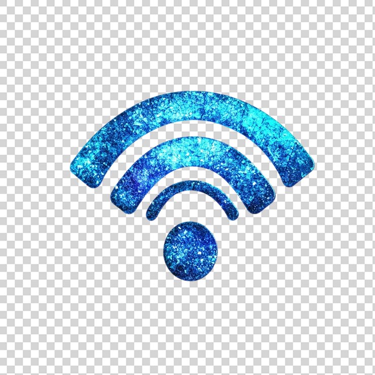 PSD blue wifi icon isolated on transparent background