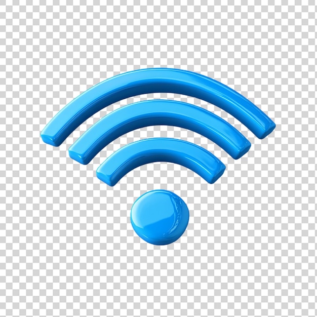 Blue wifi icon isolated on transparent background