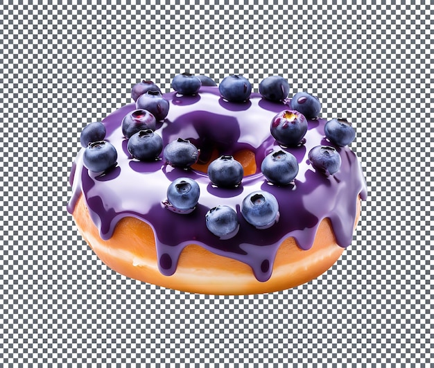 PSD blueberry cheesecake crumble donut isolé sur un fond transparent