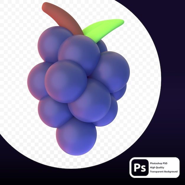 PSD blueberry en representación 3d para ilustración web u otros fines gráficos