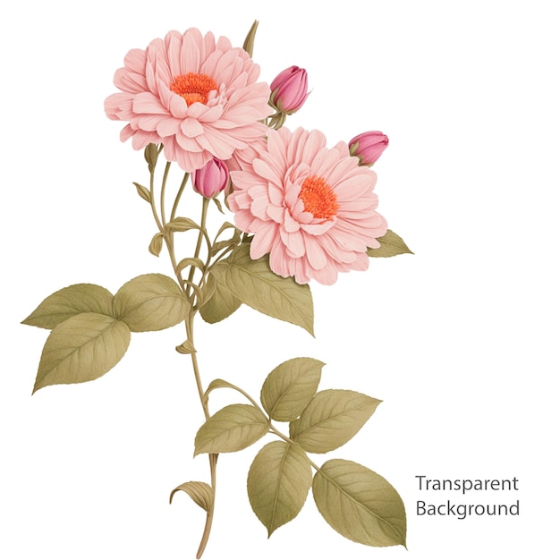 Blühende Blumen Illustration transparenter Hintergrund