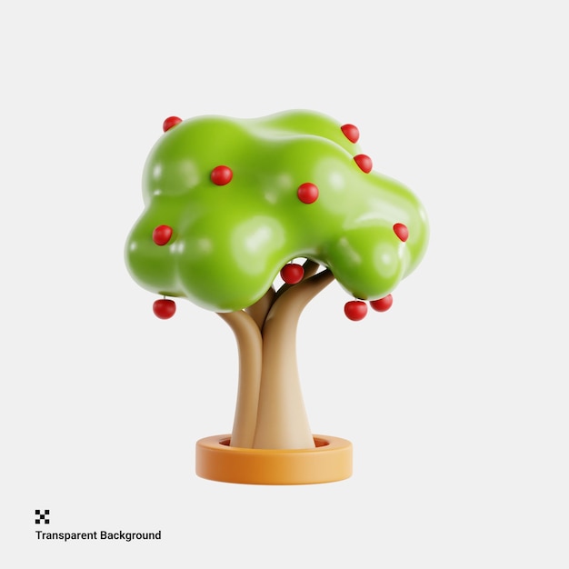 Blühende Kirschbaumlandschaft 3D-Ikonen-Illustration