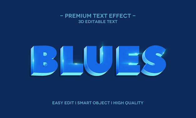 Blues 3d text style effektvorlage