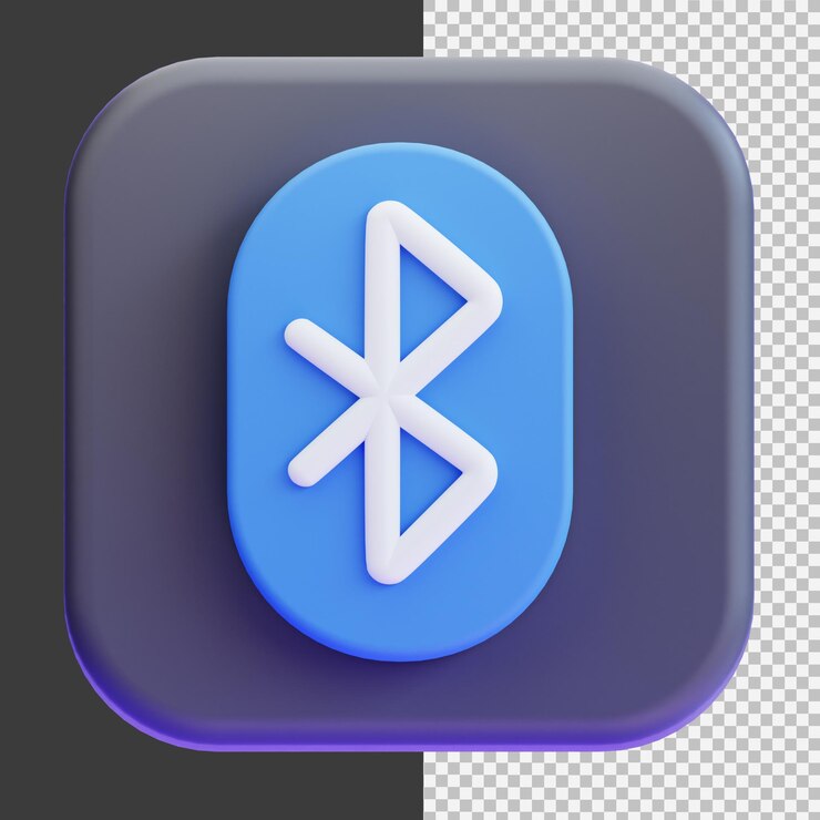 PSD bluetooth icon in 3d cartoon style