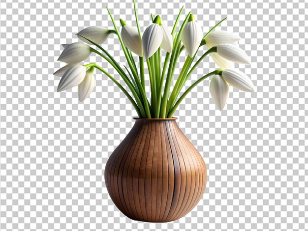 PSD blume in einer holzvase