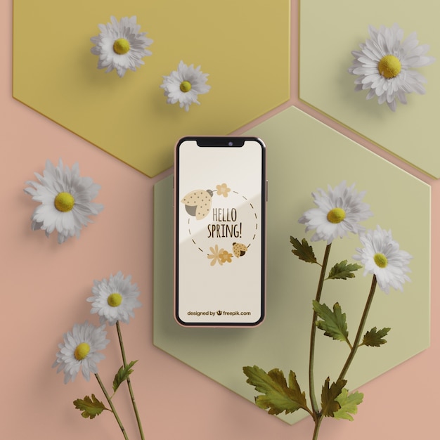 Blumen 3d mit mobile auf tabelle