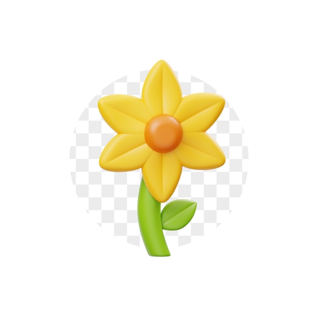 Blumen-3d-symbol premium psd