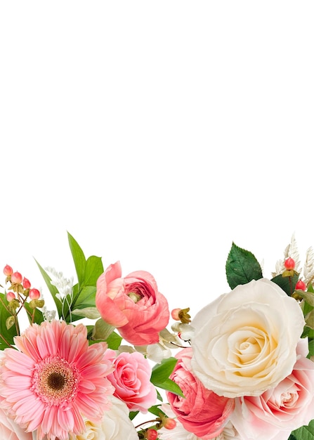 Blumen-Botanischer Rahmen rosa ästhetisches organisches Element