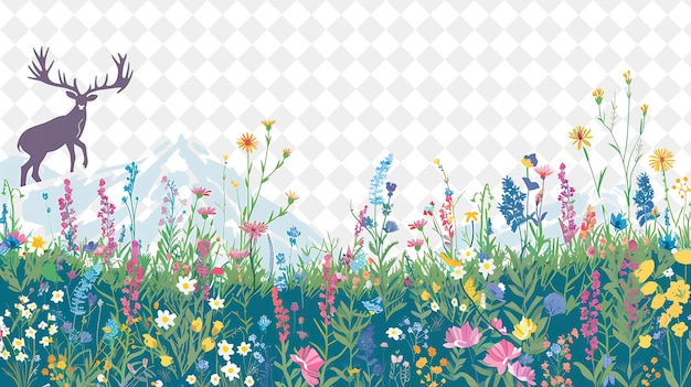 Blumen im Gras mit einem Haus im Hintergrund