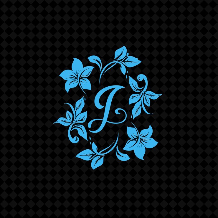 PSD blumen-kirsche-blossom-monogramm-logo mit dekorativen wirbeln ein kreatives pflanzenvektor-design