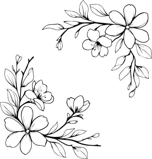Blumen-Linienkunst
