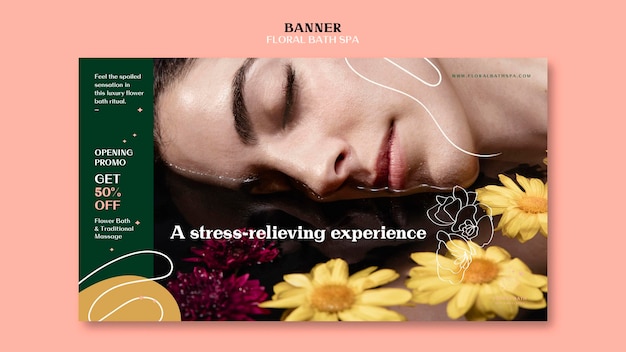 Blumen Spa Banner Vorlage